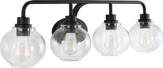 Jonathan Y Designs Jonathan Y Sandrine 36In 4-Light Iron/Seeded Glass Cottage Vanity Light