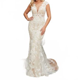 Casablanca Carley Wedding Dress In Nude