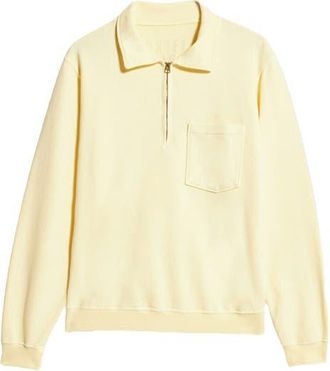Fortela Yalep Brushed Jersey Quarter Zip Collared Sweatshirt in Canary at Nordstrom, Size Xx-Large