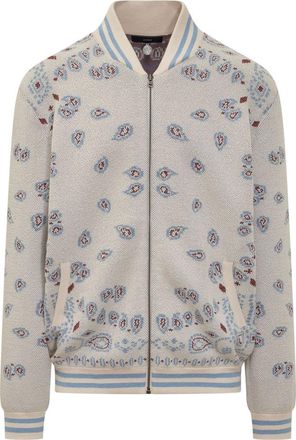 Alanui Off White Paisley Band Collar Jacket