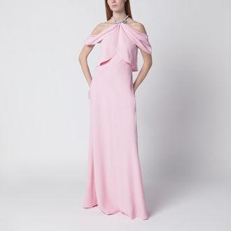 Alberta Ferretti Long pink off-shoulder dress