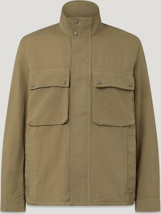 Belstaff Hayfield Jacket Mens Garment Dye Cotton Linen Fatigue Green Size 2XL