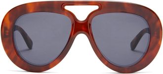 Loewe Aviator zonnebril in havana acetaat - Dames - Zonnebrillen - Bruin - ONE Size - Accessoires