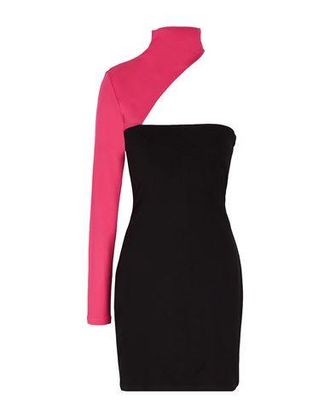 8 by YOOX PRINTED JERSEY CUT-OUT CONTRAST SLEEVE MINI DRESS