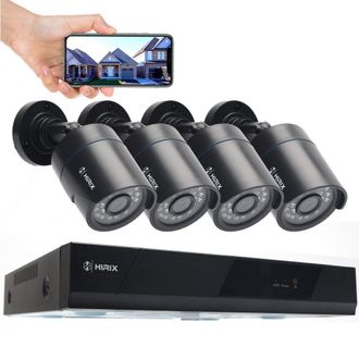 Alivio 5MP CCTV Surveillance Security Camera, 1080P 4 Channal AHD Kit CCTV With 500GB HDD in Black