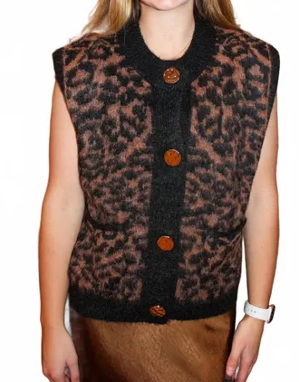 Merci Sloane Vest In Cheetah Print