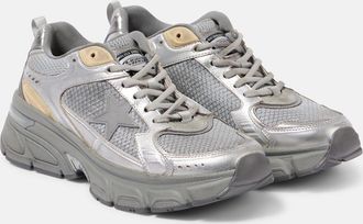 Golden Goose Lightstar metallic leather and mesh sneakers