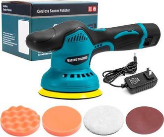 OEM Lijadora/pulidora Inal&aacute;mbrica Con Desplazamiento, 2500-5000 Rpm, 5 De Di&aacute;metro, 12 V, 1500 Mah, Para Detallado Automotriz, Color Azul