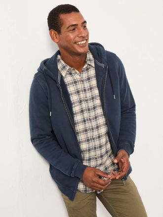 Fat Face FatFace Zip Through Hoodie in Navy