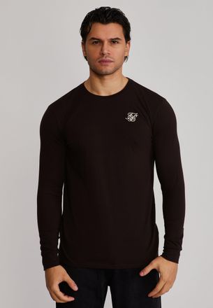 Siksilk Mens Brown Essentials LS T-Shirt XXL