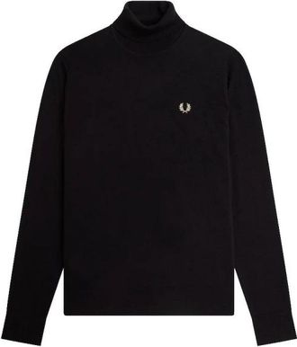 Fred Perry Turtleneck Sweater - Heren - Coltruien - Zwart - XL - Katoen - Truien & Vesten