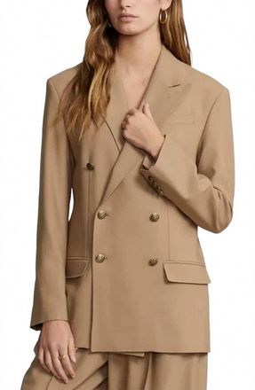 Polo Ralph Lauren Double Breasted Long Sleeves Blazer In Camel