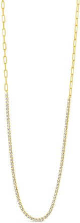 Sterling Forever Dani Chain & CZ Tennis Necklace