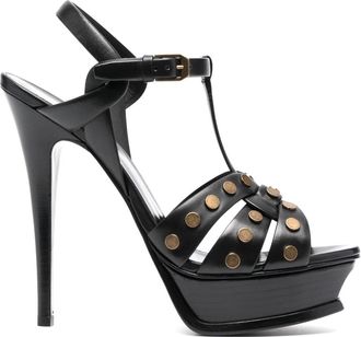 Saint Laurent 145mm Tribute studded sandals - women - Calf Leather/Calf Leather/Calf Leather - 41 - Black