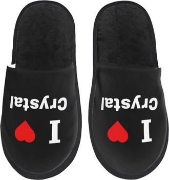 Generic Comfortable House Slipper I Love Crystal Cotton Slipper Lightweight Home Slippers for Bedroom Hotels Family M