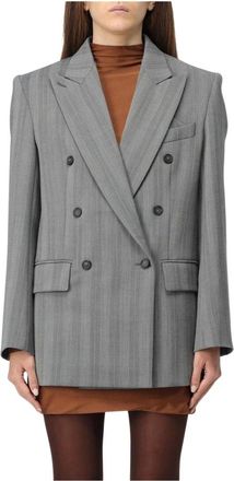 Sportmax Dames, Jassen, Grijs, Maat: S Wol