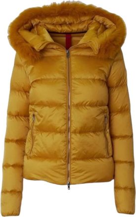Museum Gewatteerde Jas met Capuchon - Dames - Winterjassen - Geel - S - Polyester - Jassen
