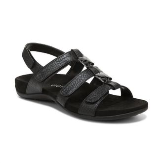 Vionic Womens Amber Adjustable Sandals In Black Croco