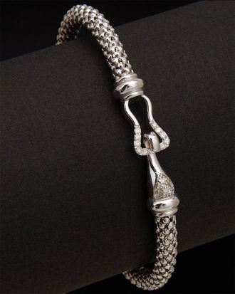 Meshmerise 18K Over Silver 0.15 ct. tw. Diamond Bangle Bracelet