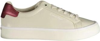 Calvin Klein Beige Platform Sneakers Lace-Up Design - Dames - Sneakers - Beige - 40 EU - Leer - Schoenen