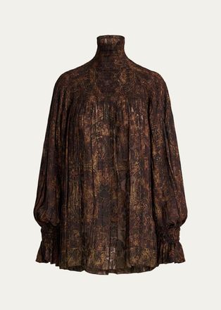 Ralph Lauren Collection Maddison Paisley Fil Coup&eacute; Top