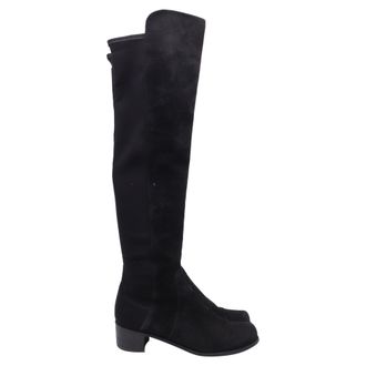 Stuart Weitzman Reserve Ove-The-Knee Boots in Black Suede