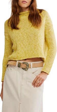 Free People Opal Roll Neck Crop Sweater in Mango Mint at Nordstrom, Size X-Small
