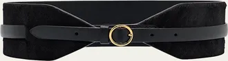 Alaia Pony Hair Leather Wide Belt