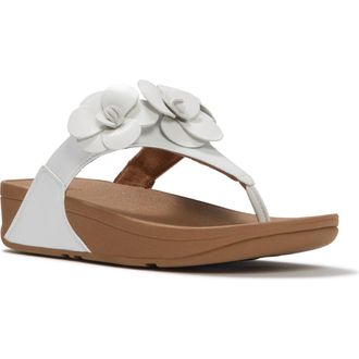 FitFlop Lulu Flower Toe-Post Sandals in Urban White at Nordstrom, Size 10