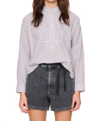 Xirena Jones Shirt In Mocha Stripe