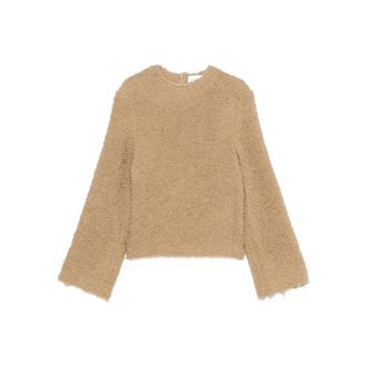 S&eacute;fr Frayed-edge Crew-neck Sweater