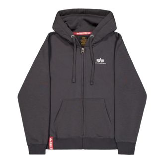 Alpha Industries Basic Zip Hoody SL - Heren - Vesten met rits - Grijs - L - Katoen - Hoodies & sweatvesten