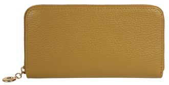 Cluty Geldb&ouml;rse CLUTY, Damen, gelb, Leder, leicht gl&auml;nzend, unifarben, Kleinlederwaren Geldb&ouml;rse, echt Leder, Made in Italy