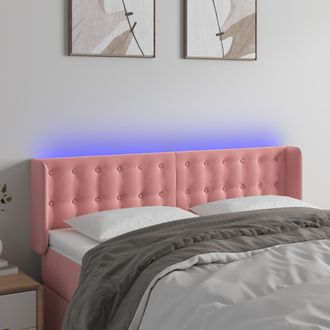 vidaXL Cabecero Con Led De Terciopelo Rosa 147x16x78/88 Cm Vidaxl