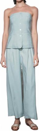 Greylin Yuri Wide Leg Pleated Pants In Sky Blue