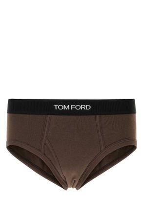 Tom Ford Brown Stretch Cotton Slip