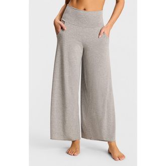 Commando Butter High Waist Wide Leg Lounge Pants in Heathered Gray at Nordstrom, Size X-Large