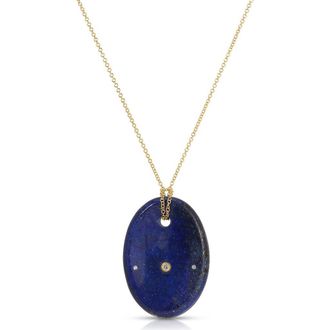 EF Collection Lapis Aura Pendant Necklace in 14K Yellow Gold /Lapis at Nordstrom