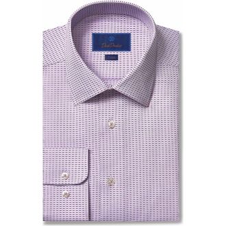David Donahue Trim Fit Dobby Dress Shirt in Lilac/White at Nordstrom Rack, Size 16 - 32/33