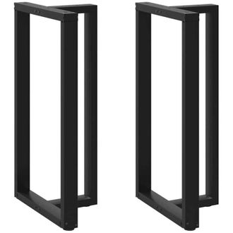 vidaXL Patas Para Mesa De Bar En Forma De T (2 Unidades), Color Negro, 60 X 35 X (110-111) Cm, Acero Vidaxl