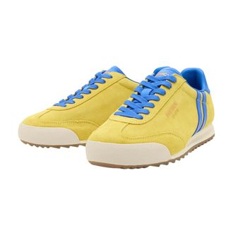 Patrick Mens Dijon Suede Running Trainers (Yellow/Royal Blue) - Size UK 11