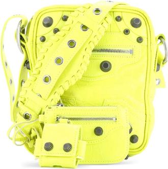Balenciaga Le Cagole Giant Studs Leather crossbody bag - Groen