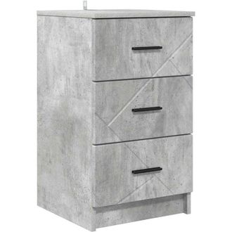 vidaXL Armario de Noche con cajón Gris hormigón 38 x 38 x 66 cm vidaXL