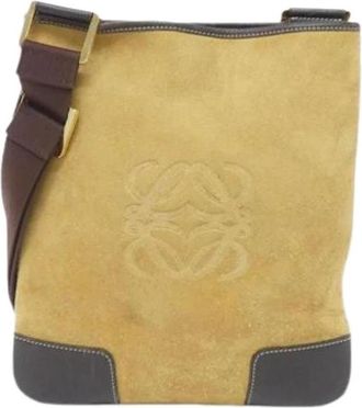 Loewe Pre-owned Cross Body Bags, female, Brown, Size: ONE SIZE Pre-owned Leather Shoulder Bag