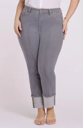 NYDJ Marilyn Cuffed Pintuck Straight Leg Jeans in Charisma at Nordstrom, Size 22W