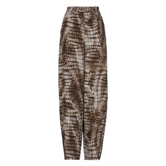 Elisabetta Franchi Wide Trousers, female, Multicolor, Size: XS Trousers in lightweight jersey fabric with alligator print