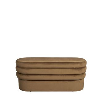 Dutchbone Banco de terciopelo L93cm - Casta&ntilde;o