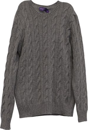 Ralph Lauren Purple Label Cable Knit Sweater in Grey Cashmere
