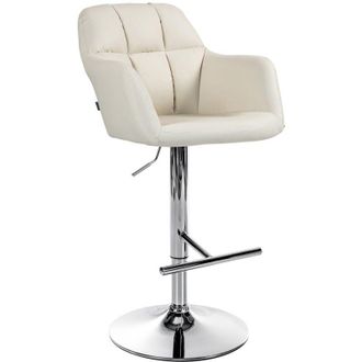 Clp Sgabello da bar Natoma in similpelle crema Metallo in look cromato