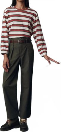 The Great. Parker Wide Leg Trouser In Dusty Moss